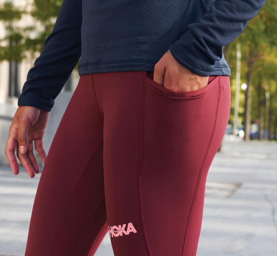 Pantalon Hoka One One Performance Crop Tight Femme - Marron - APY-518632